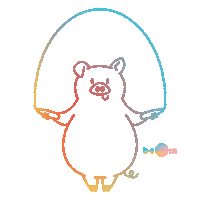Pig Skipping Sticker by boOm