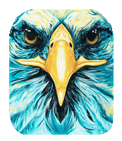 ekaterinaskyart blue bird strong america Sticker
