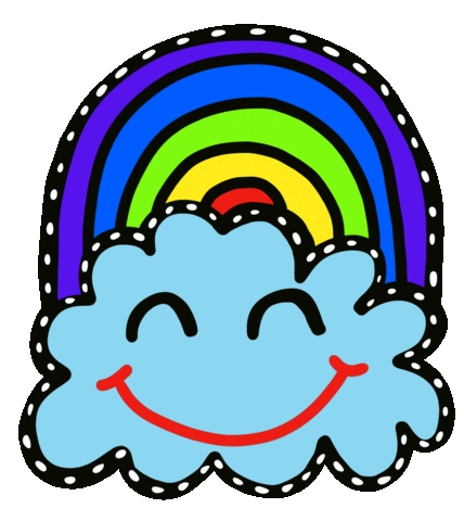 Happy Rainbow Sticker by Jelene