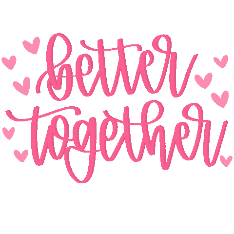 Megryandesigns love pink hearts together Sticker