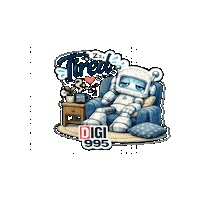 Tired Cartoon Character Sticker by Digi 995