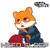 Tired Hamster Sticker by Hamieverse