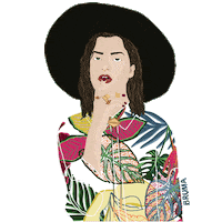 brumaestudio moda tropical mujer sombrero Sticker
