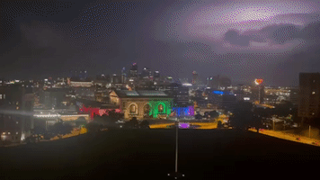 Lightning Storm Illuminates Kansas City Skyline