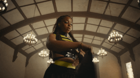 TheAfroSpaceCowboy giphyupload chloe bailey in pieces beats fit pro GIF