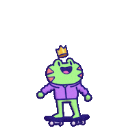 Dwindlebag magic frog skateboarding skateboard Sticker