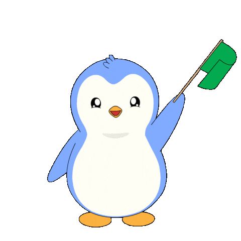 Happy Green Flag Sticker by Pudgy Penguins