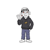 Red Eyes Hello Sticker by Zhot