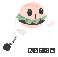 BacoaBurger halloween scary ghost burger Sticker