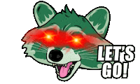 TrashPandaTribe cartoon nft lets go laser Sticker