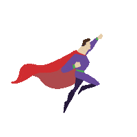 mylosoftpaint flying superhero mylosoftpaint Sticker