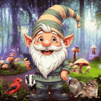 Cute Gnome Taking A Selfie GIF