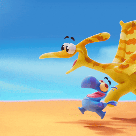 Friends Running GIF by Claynosaurz