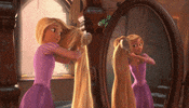 mirror rapunzel GIF
