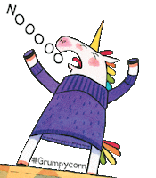 ScholasticUK no unicorn grumpy nooo Sticker