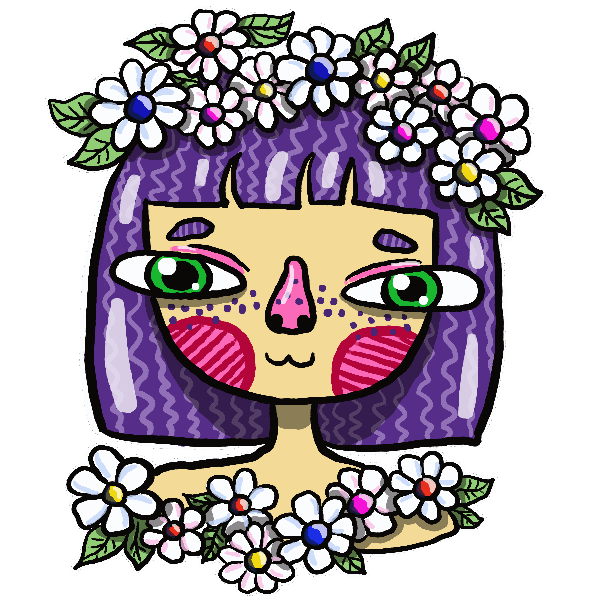 Girl Flowers Sticker