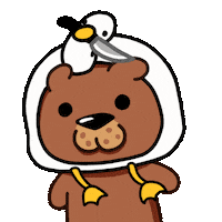 DoomDesign bear hat duck wiggle Sticker