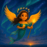 TheRealSiraphael aurora borealis fantasy gif magical mermaid mermaid angel GIF