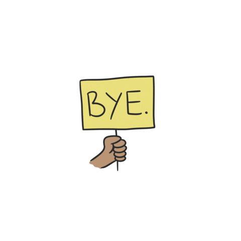 Banner Goodbye Sticker by goodbadcomics