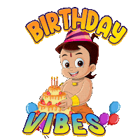 Party Birthday Sticker by Chhota Bheem