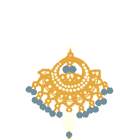 artbygrumpyfish blue gold indian jewelry Sticker