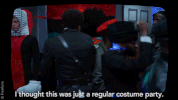 Confused Costume Party GIF by grown-ish
