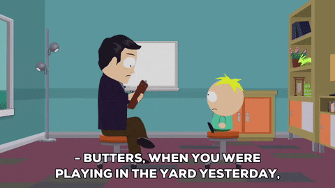 butters stotch interview GIF by South Park 