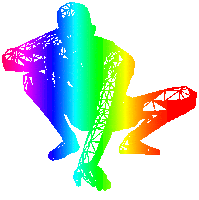 Rainbow Squatting Sticker by badblueprints
