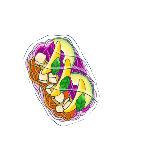 rainbowrolls giphygifmaker noodles mango tofu Sticker