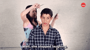 Haircut Laughing GIF by BuzzFeed