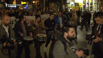 Thousands of Anti-Government Protesters March Through Belgrade for Third Consecutive Week