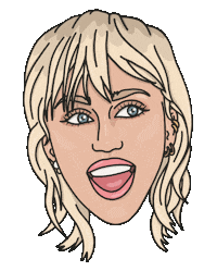Miley Cyrus Face Sticker by Nora Fikse