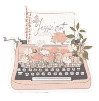 Jessicartcustom fleurs jessicartcustom jessicart machineaecrire Sticker