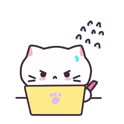 yeon_boraaa giphyupload cat working laptop Sticker