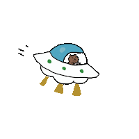 fartynrabbie space bear ufo coming Sticker