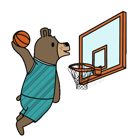 simonhurleycreate giphyupload basketball bear ball Sticker
