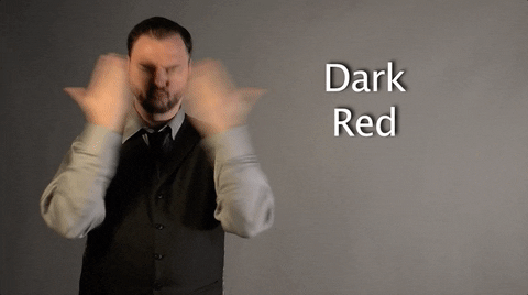 dark red asl GIF by Sign with Robert