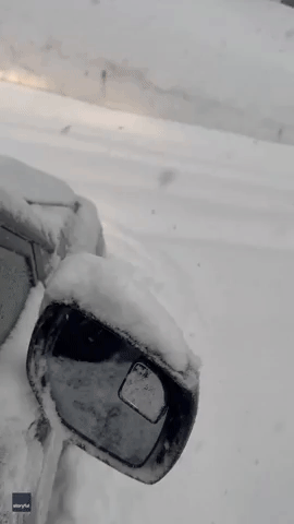 'WHEW!': Car Burrows Through Deep Snow Near Lake Tahoe