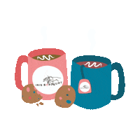 irisborduurt hobby koffie koekjes iris borduurt Sticker