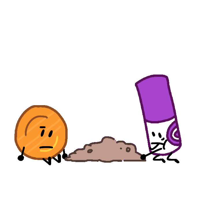 Notro_Artwork bfdi dirt marker battle for dream island Sticker