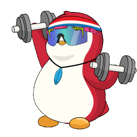 Work Out Fitness Sticker by Pudgy Penguins