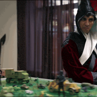 PROJECTUM pointing warrior medieval duel GIF
