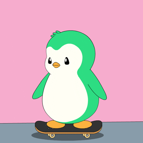 Penguin Skateboard GIF by Abster