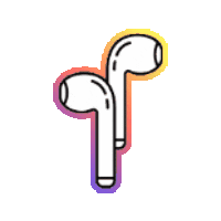 earwhite music cool white sound Sticker