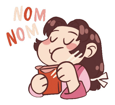 Nom Nom Eating Sticker by Hycopank