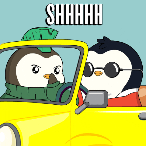 Penguin Be Quiet GIF by Pudgy Penguins