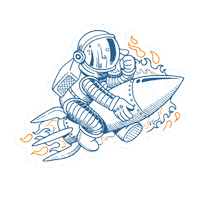 MerkleNederland marketing rocket data astronaut Sticker