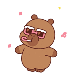 Happy Capybara Sticker by Miniso Canada