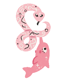 rosa serpiente Sticker