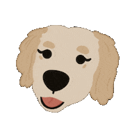 Happy Golden Retriever Sticker by Ann of Facedit
